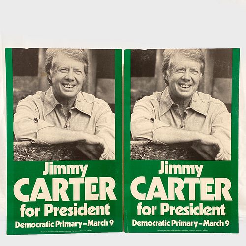 Group Of Sixteen Vintage Presidential And Political Campaign Posters For Jimmy Carter, Eugene McCarthy, Nelson Rockefeller, Wendell Wilkie And Others,