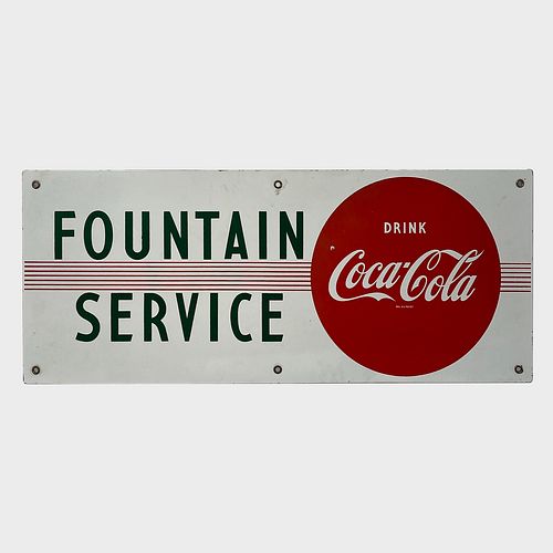 Coca Cola Fountain Service Tin Sign