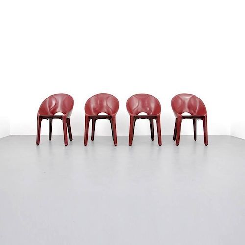 Mario Bellini 'Lira E Liuto' Leather Chairs