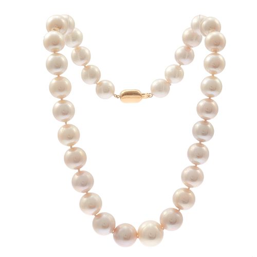 Graduated South Sea Cultured Pearl, 18k Necklace