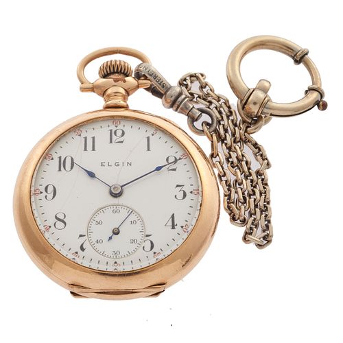 Elgin Gold-Filled Pocket Watch with Chain