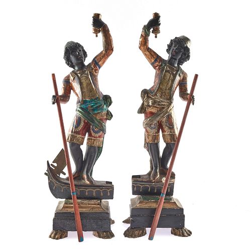 Pair Venetian Moorish Figures