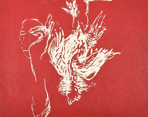 Susan Rothenberg "Dead Rooster" Woodcut, Signed Ed