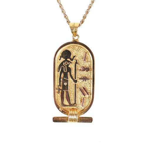 18K Egyptian Pendant Necklace