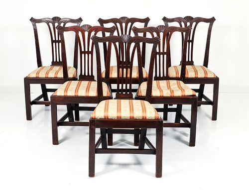 Set of 6 Chippendale Style Side Chairs 