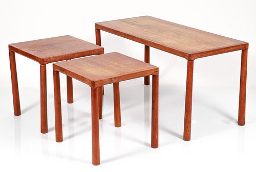 Swedish Mid Century Teak Coffee Table and 2 Side Tables 