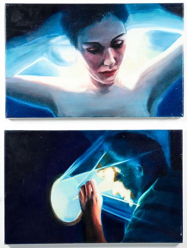 2 Lily Hibberd Paintings from Blinded By The Light Series