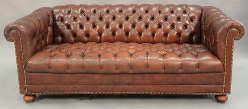 Chesterfield leather sofa. wd. 74in.
