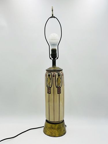Vintage Porcelain Lamp Made in France, Signed Poinier B&C France