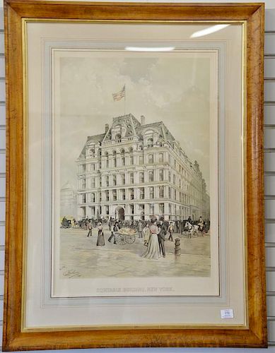 Graham, chromolithograph, Equitable Building, New York, marked in lithograph: C. Graham 99. sight size 30 1/2" x 20 1/2".  Provena...
