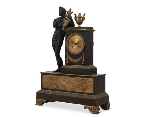 A French Empire-style mantel clock