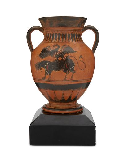 A pair of Classical-style pottery urn