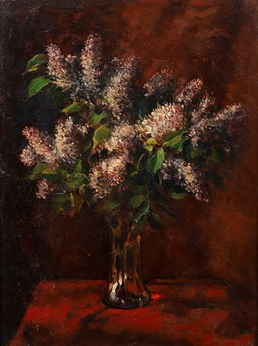 Vincent Nesbert Still Life with Flowers 1940s oil
