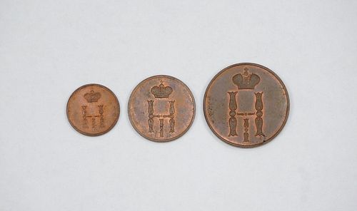 (3) 19th C. Russian Coins.