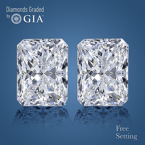 10.03 carat diamond pair Radiant cut Diamond GIA Graded 1) 5.01 ct, Color D, VVS2 2) 5.02 ct, Color D, VVS2. Appraised Value: $1,765,200 