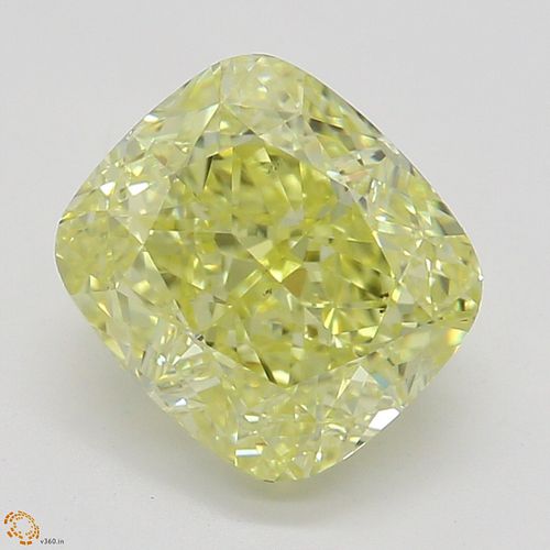 1.52 ct, Natural Fancy Yellow Even Color, VS2, Cushion cut Diamond (GIA Graded), Appraised Value: $27,600 