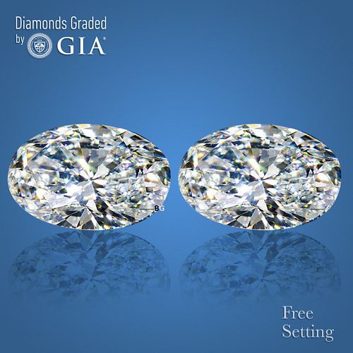 4.02 carat diamond pair Oval cut Diamond GIA Graded 1) 2.01 ct, Color G, VVS2 2) 2.01 ct, Color G, VVS2. Appraised Value: $149,200 