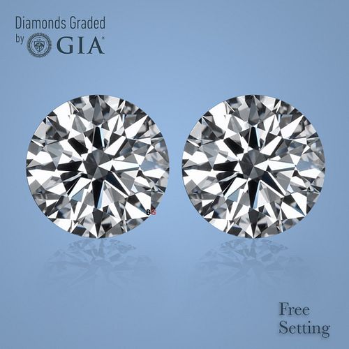 4.42 carat diamond pair Round cut Diamond GIA Graded 1) 2.20 ct, Color E, VVS2 2) 2.22 ct, Color E, VVS2. Appraised Value: $273,400 