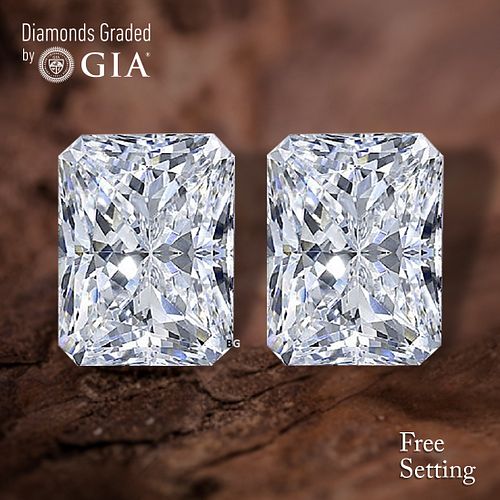5.02 carat diamond pair Radiant cut Diamond GIA Graded 1) 2.51 ct, Color G, VS2 2) 2.51 ct, Color G, VS2. Appraised Value: $163,600 