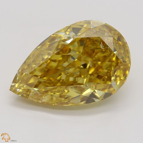 3.15 ct, Natural Fancy Deep Orangy Yellow Even Color, SI2, Pear cut Diamond (GIA Graded), Appraised Value: $109,600 