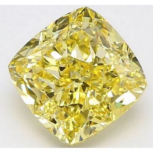 3.21 ct, Fancy Intense Yellow Color, VS2, Cushion cut Diamond (GIA Graded), Appraised Value: $186,900 