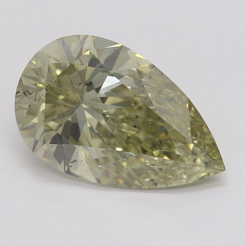 3.16 ct, Natural Fancy Brownish Greenish Yellow Even Color, SI2, Pear cut Diamond (GIA Graded), Appraised Value: $25,200 