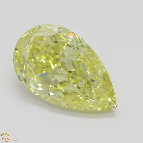 2.60 ct, Natural Fancy Intense Yellow Even Color, SI2, Pear cut Diamond (GIA Graded), Appraised Value: $103,900 