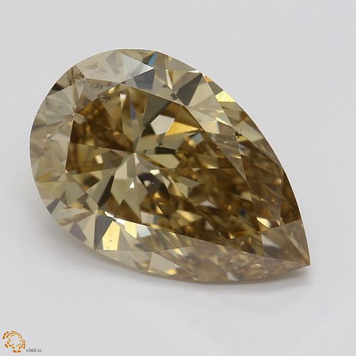 3.50 ct, Natural Fancy Yellowish Brown Even Color, SI2, Pear cut Diamond (GIA Graded), Appraised Value: $30,700 