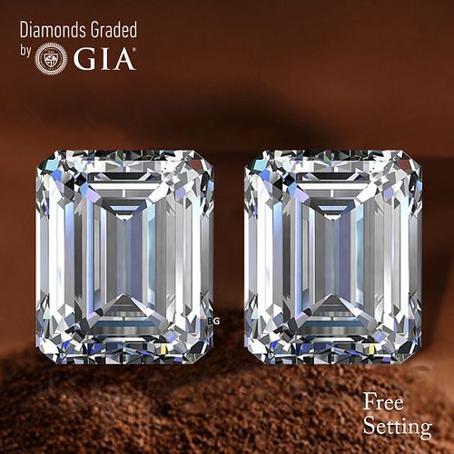 4.02 carat diamond pair Emerald cut Diamond GIA Graded 1) 2.01 ct, Color G, VS1 2) 2.01 ct, Color H, VS2. Appraised Value: $124,200 