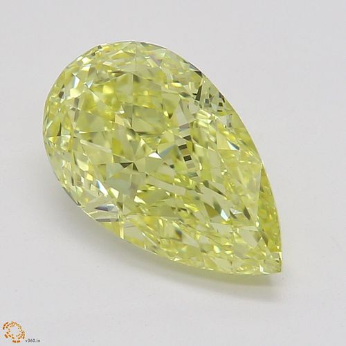 1.23 ct, Natural Fancy Intense Yellow Even Color, VVS2, Pear cut Diamond (GIA Graded), Appraised Value: $36,600 