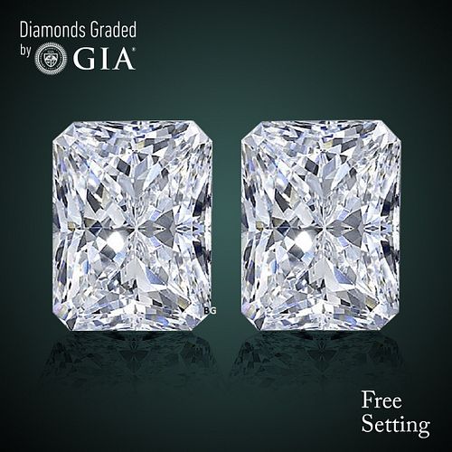 8.03 carat diamond pair Radiant cut Diamond GIA Graded 1) 4.02 ct, Color E, VS1 2) 4.01 ct, Color D, VS2. Appraised Value: $762,800 