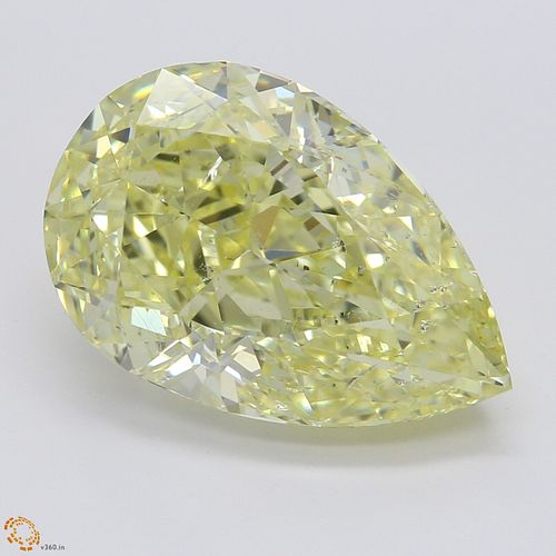 5.59 ct, Natural Fancy Intense Yellow Even Color, SI2, Pear cut Diamond (GIA Graded), Appraised Value: $324,100 