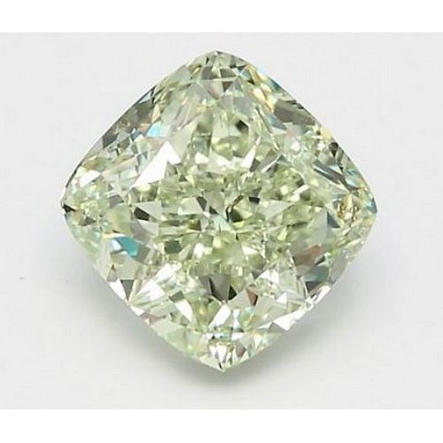 2.70 ct, Fancy Yellowish Green Color, SI1, Cushion cut Diamond (GIA Graded), Appraised Value: $189,600 