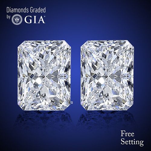 4.02 carat diamond pair Radiant cut Diamond GIA Graded 1) 2.01 ct, Color G, VVS2 2) 2.01 ct, Color H, VS1. Appraised Value: $133,300 