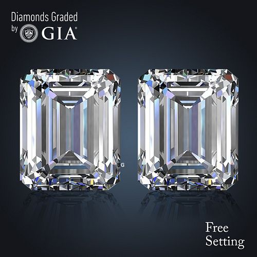 4.02 carat diamond pair Emerald cut Diamond GIA Graded 1) 2.01 ct, Color G, VVS2 2) 2.01 ct, Color H, VVS2. Appraised Value: $135,600 