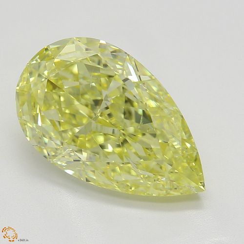 3.05 ct, Natural Fancy Intense Yellow Even Color, SI2, Pear cut Diamond (GIA Graded), Appraised Value: $139,000 
