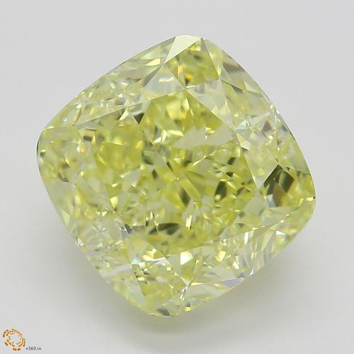4.38 ct, Natural Fancy Yellow Even Color, VS1, Cushion cut Diamond (GIA Graded), Appraised Value: $185,700 