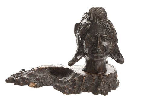 Marvin Morin Bronze & Burl Sculpture c.1990