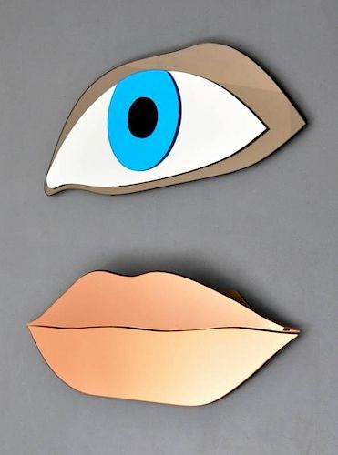 Pop Mirrored Wall Sculptures, Eye & Lips