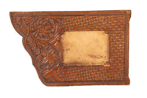 Hand-carved Leather State of Montana Picture Frame