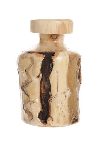 Turned Maple Burl Wood Rustic Farm Decorative Vase