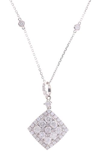 Pristine Brilliant Diamond 14k White Gold Necklace