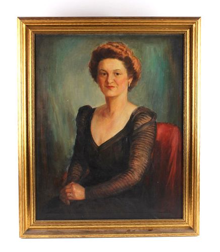 19th Century American Regal Woman Oil Portrait