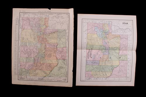 Utah & Wyoming Atlas of the World c.1895 - 1905