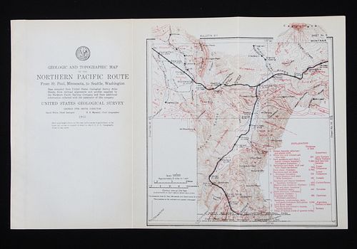 1915 Geologic & Topographic Northern Pacific Route