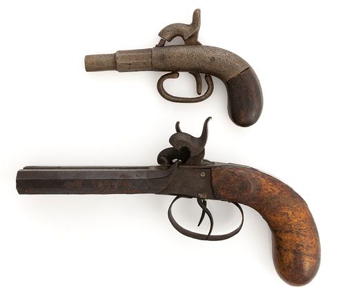 CIVIL WAR PERIOD UNMARKED PERCUSSION PISTOLS, LOT OF TWO