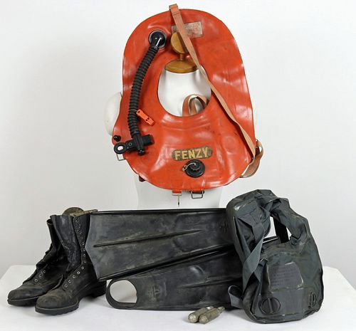 Vintage FENZY BCU, SEAL Boots, Military BCU, Aqua Lung XL Flippers + More