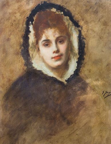 PORTRAIT OF A LADY IN FUR OIL PAINTING