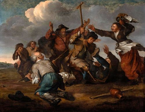 THE BATTLE OF THE PEASANT OIL PAINTING