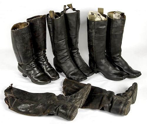 19th Century Boots, Lot of 4 Pairs